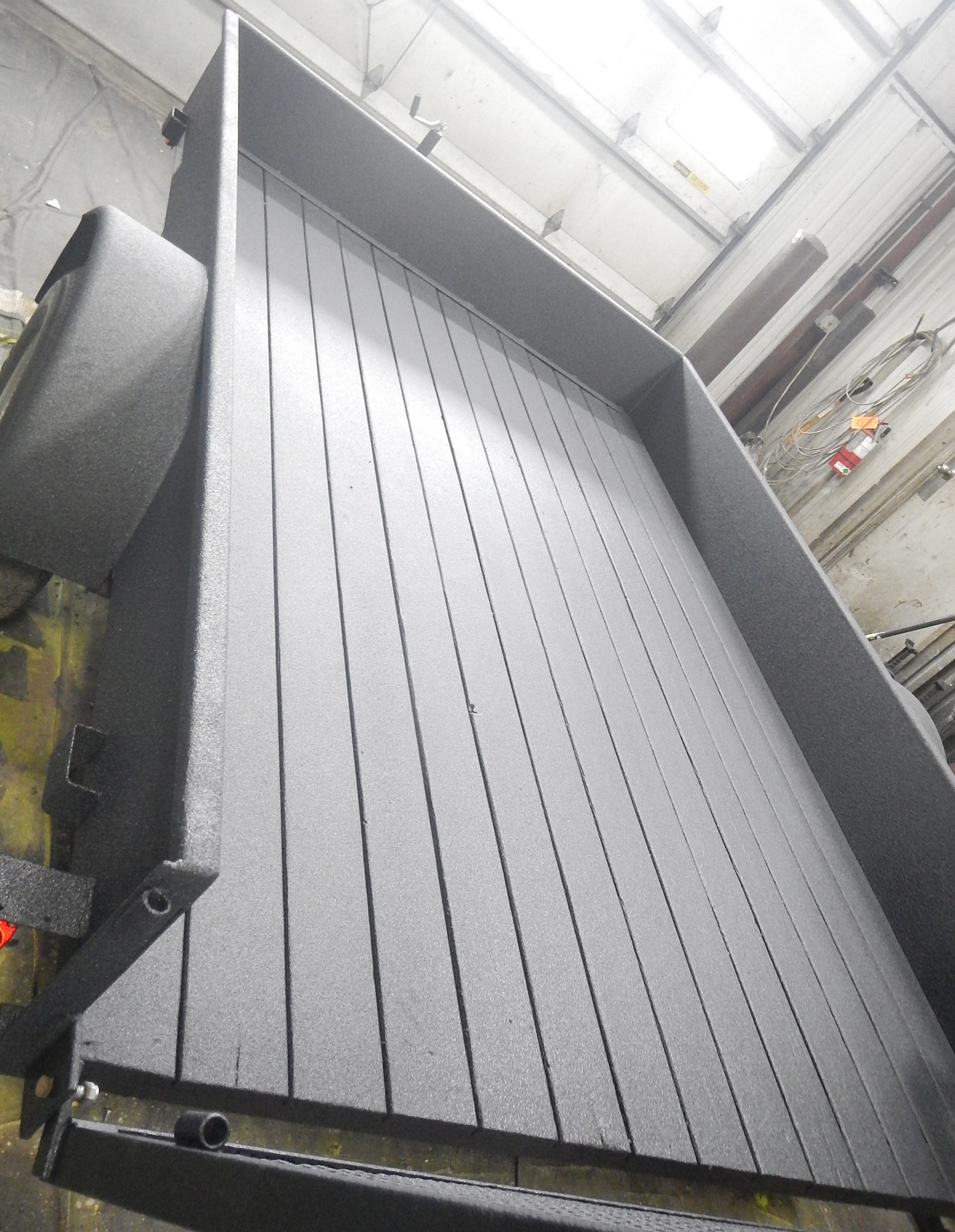 Completed sprayed polyurea job on a single vehicle